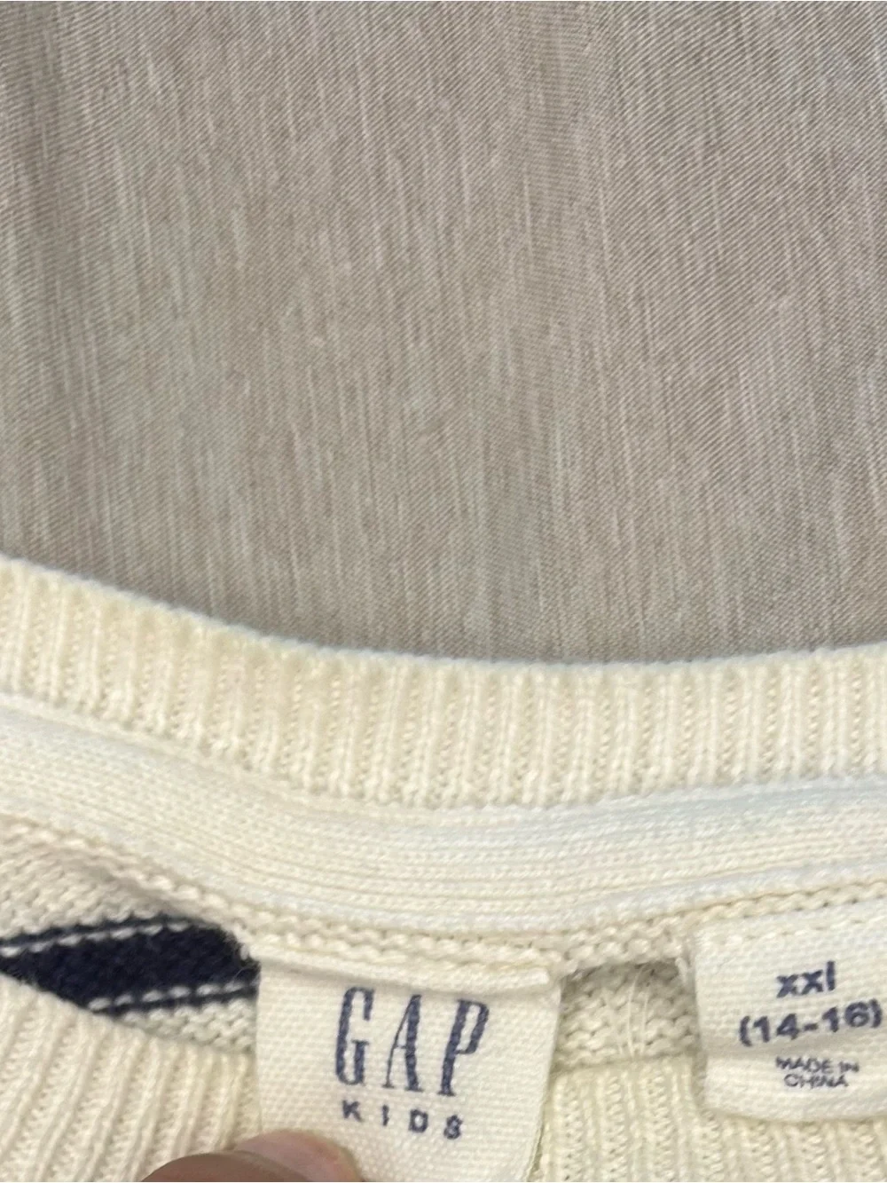 GAP Kids Cream and black Striped Sweater
